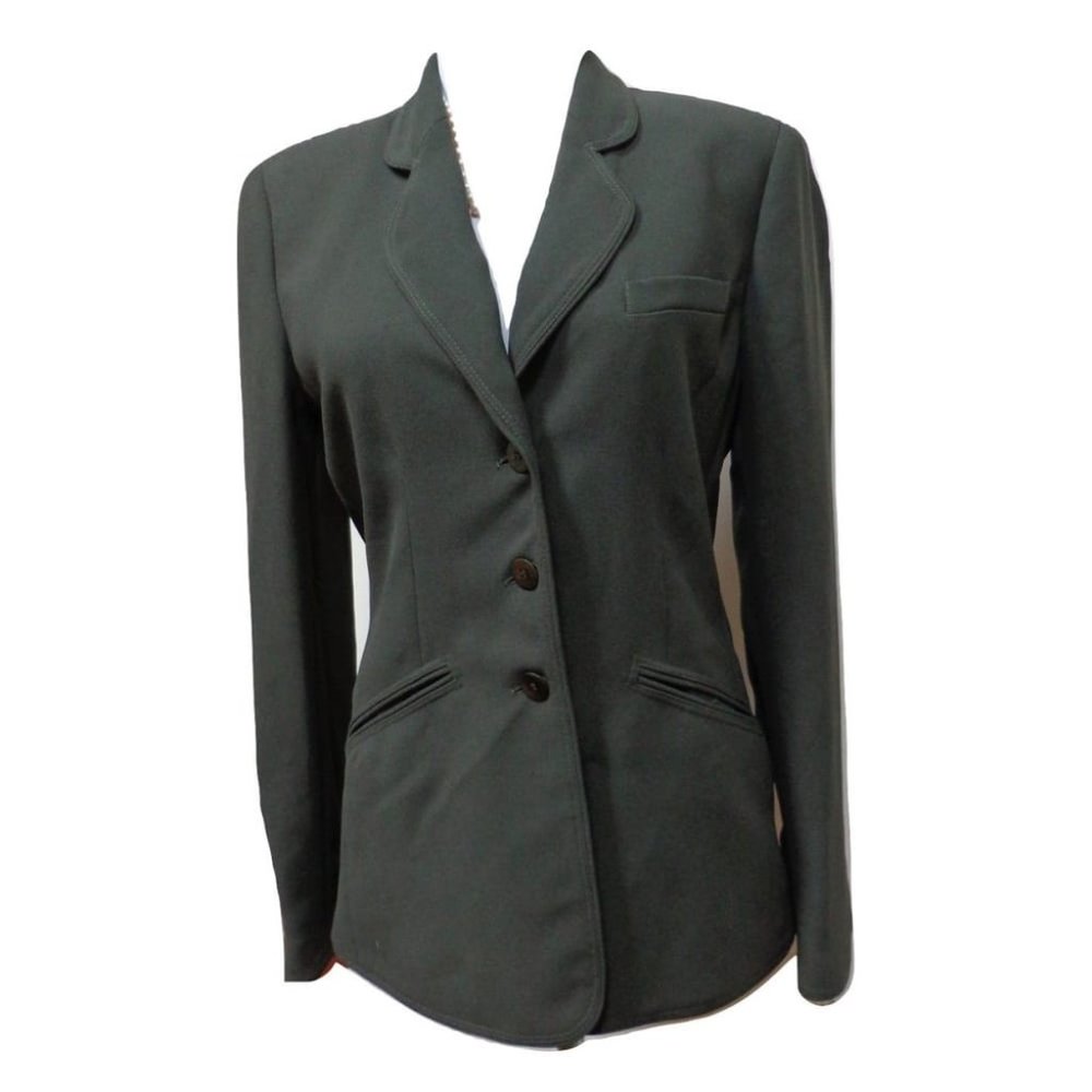 NWT - AK ANNE KLEIN Olive Polyester/Acetate Blend 3-Button Jacket Size 4